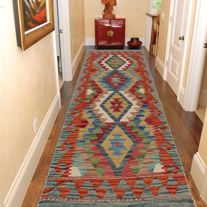 Afghan Vegetable Kilim Rug 1' 8" x 4' 9" Flat-Weave | No. AL70561