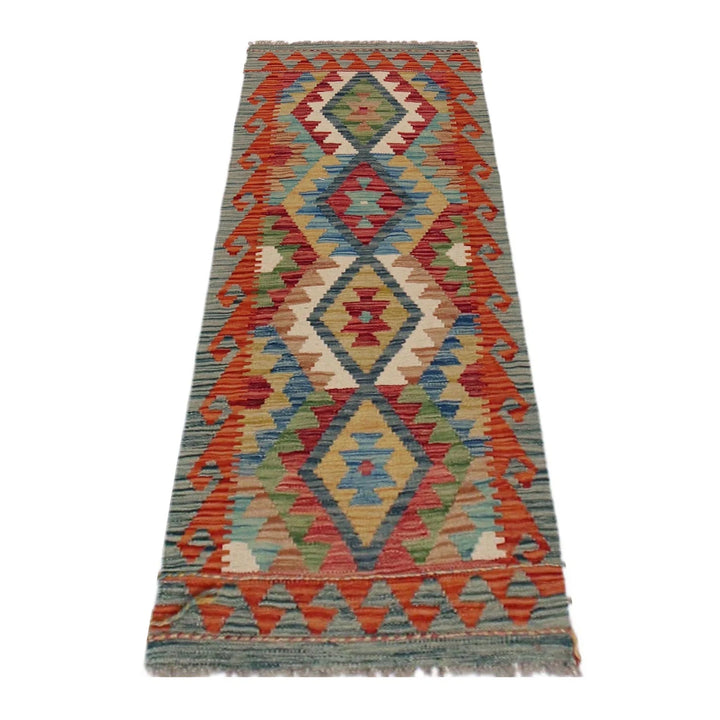 Afghan Vegetable Kilim Rug 1' 8" x 4' 9" Flat-Weave | No. AL70561
