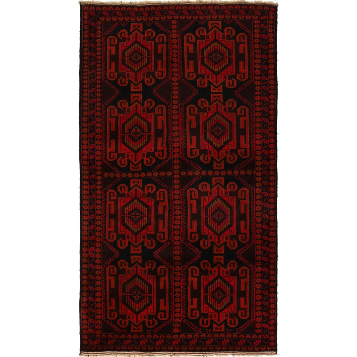 Afghan Baluchi Rug 4' 0" x 7' 5" Hand-Knotted | No. AL70583