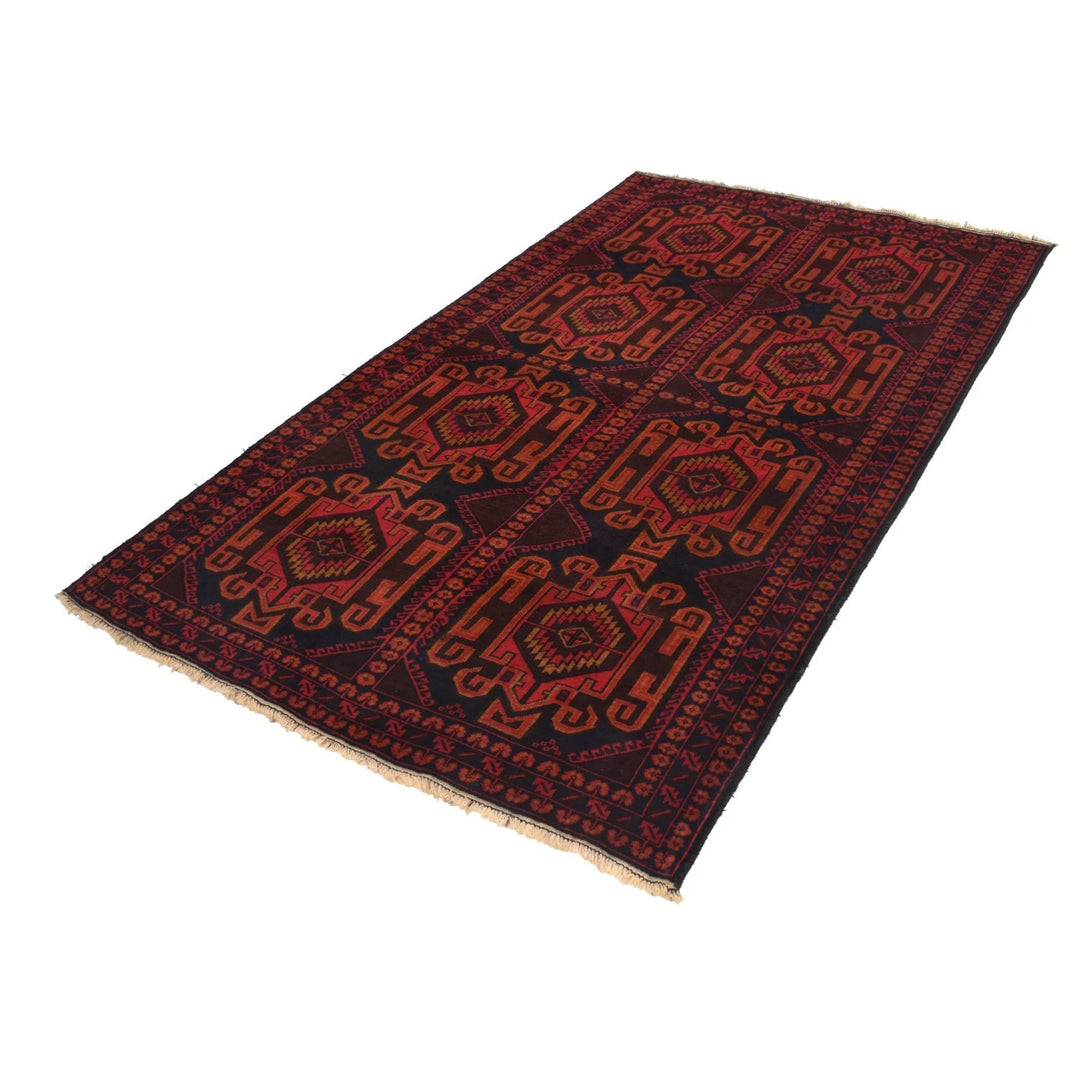 Afghan Baluchi Rug 4' 0" x 7' 5" Hand-Knotted | No. AL70583