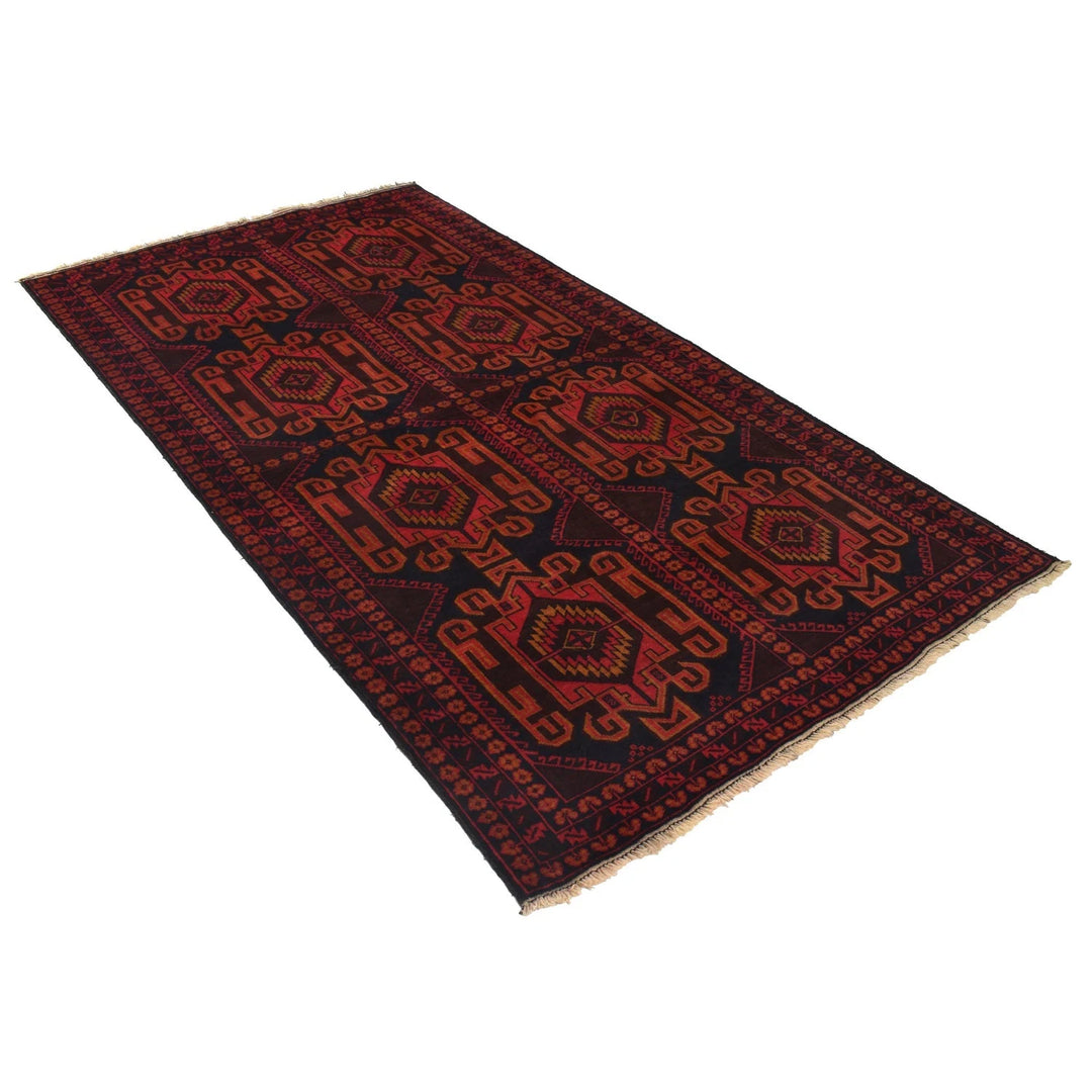 Afghan Baluchi Rug 4' 0" x 7' 5" Hand-Knotted | No. AL70583