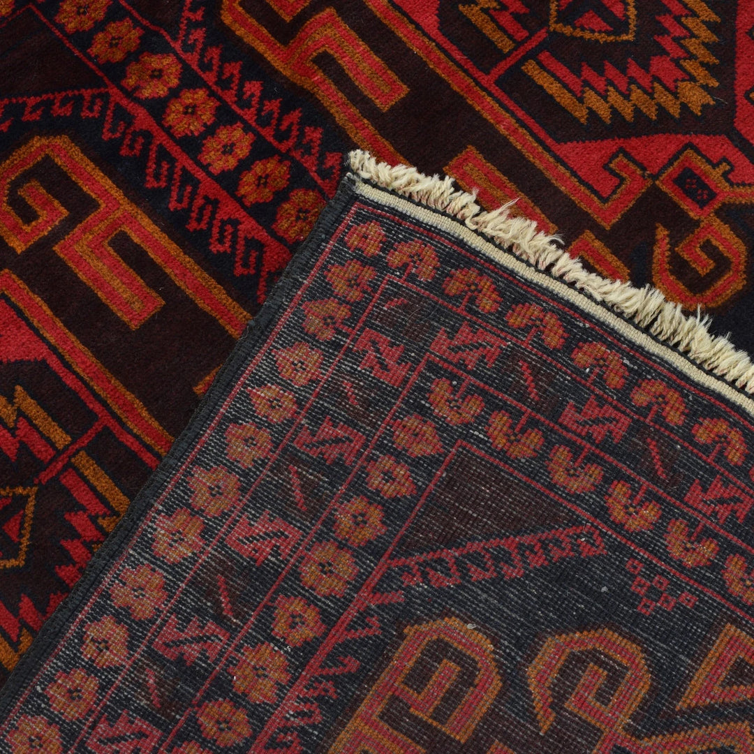 Afghan Baluchi Rug 4' 0" x 7' 5" Hand-Knotted | No. AL70583