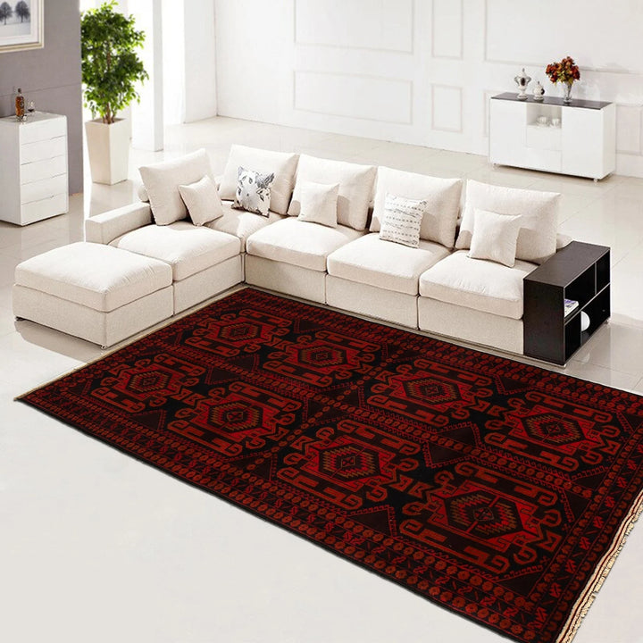 Afghan Baluchi Rug 4' 0" x 7' 5" Hand-Knotted | No. AL70583