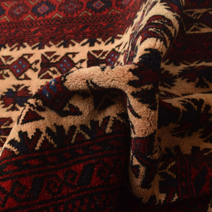 Red Afghan Prayer Rug 2' 11" x 4' 3" Hand-Knotted | No. AL70591