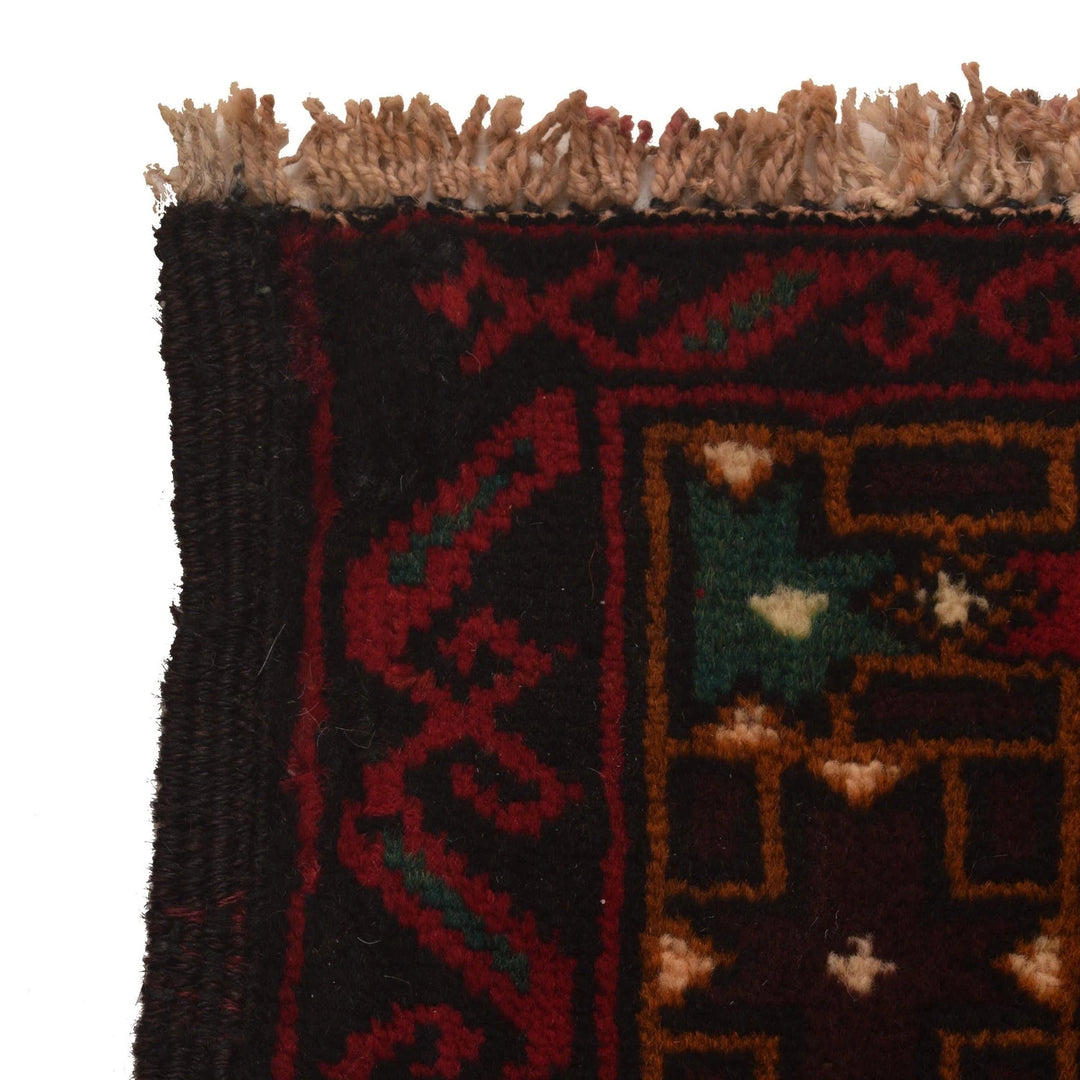 Red Afghan Baluchi Rug 3' 9" x 6' 2" Hand-Knotted | No. AL70689