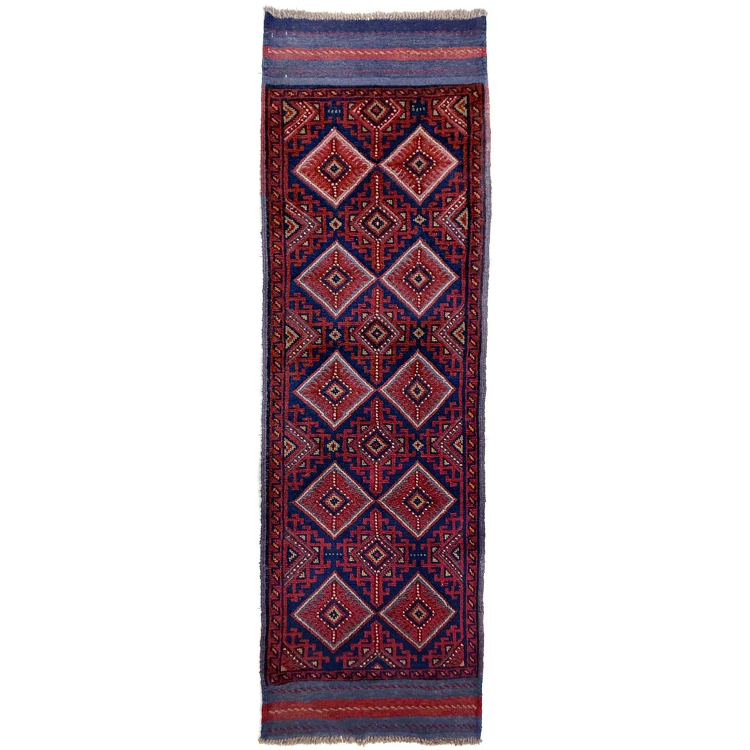 Red Afghan Mashwani Rug 2' 0" x 8' 8" Hand-Knotted | No. AL70692