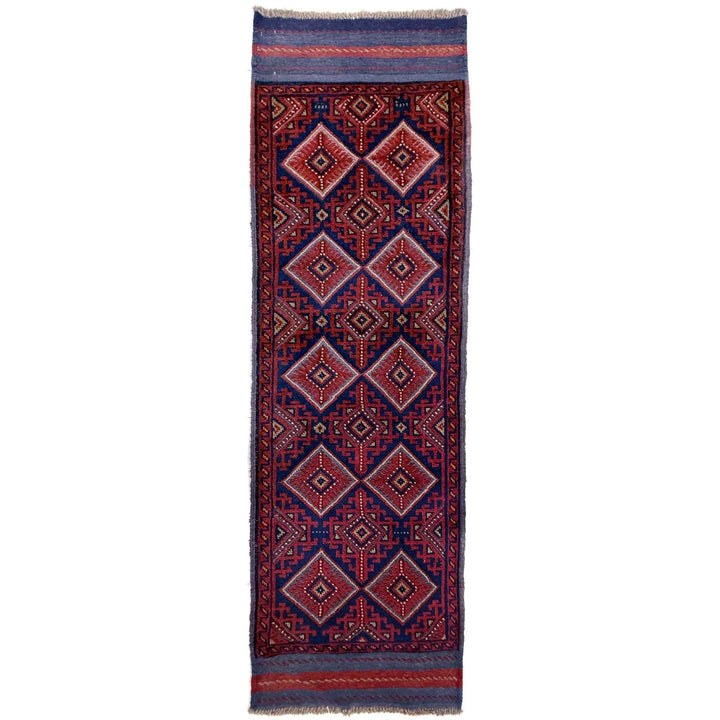 Red Afghan Mashwani Rug 2' 0" x 8' 8" Hand-Knotted | No. AL70692