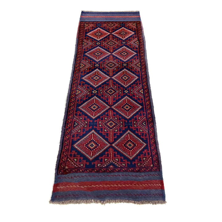 Red Afghan Mashwani Rug 2' 0" x 8' 8" Hand-Knotted | No. AL70692