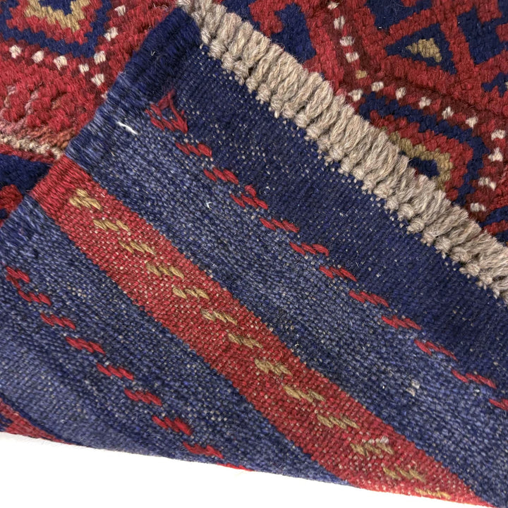 Red Afghan Mashwani Rug 2' 0" x 8' 8" Hand-Knotted | No. AL70692