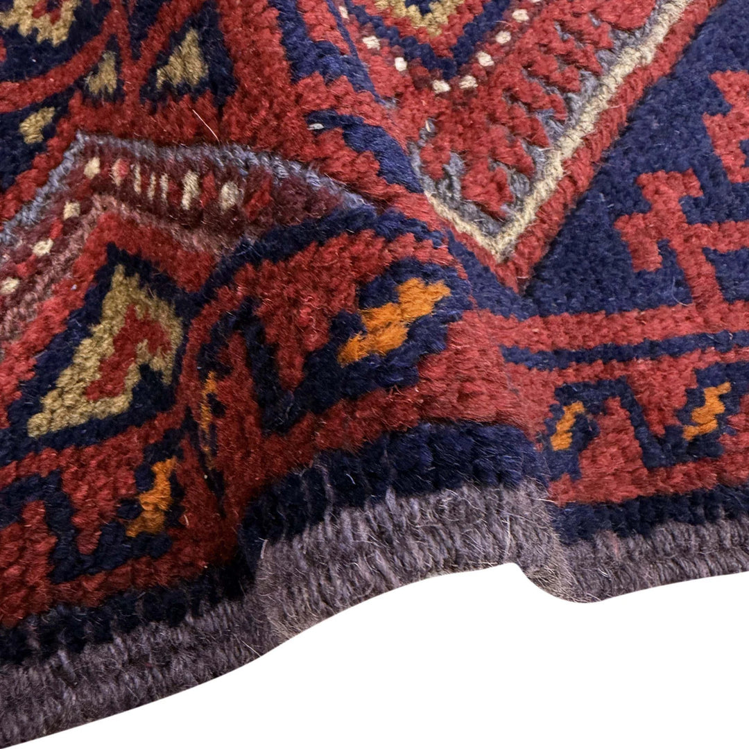 Red Afghan Mashwani Rug 2' 0" x 8' 8" Hand-Knotted | No. AL70692