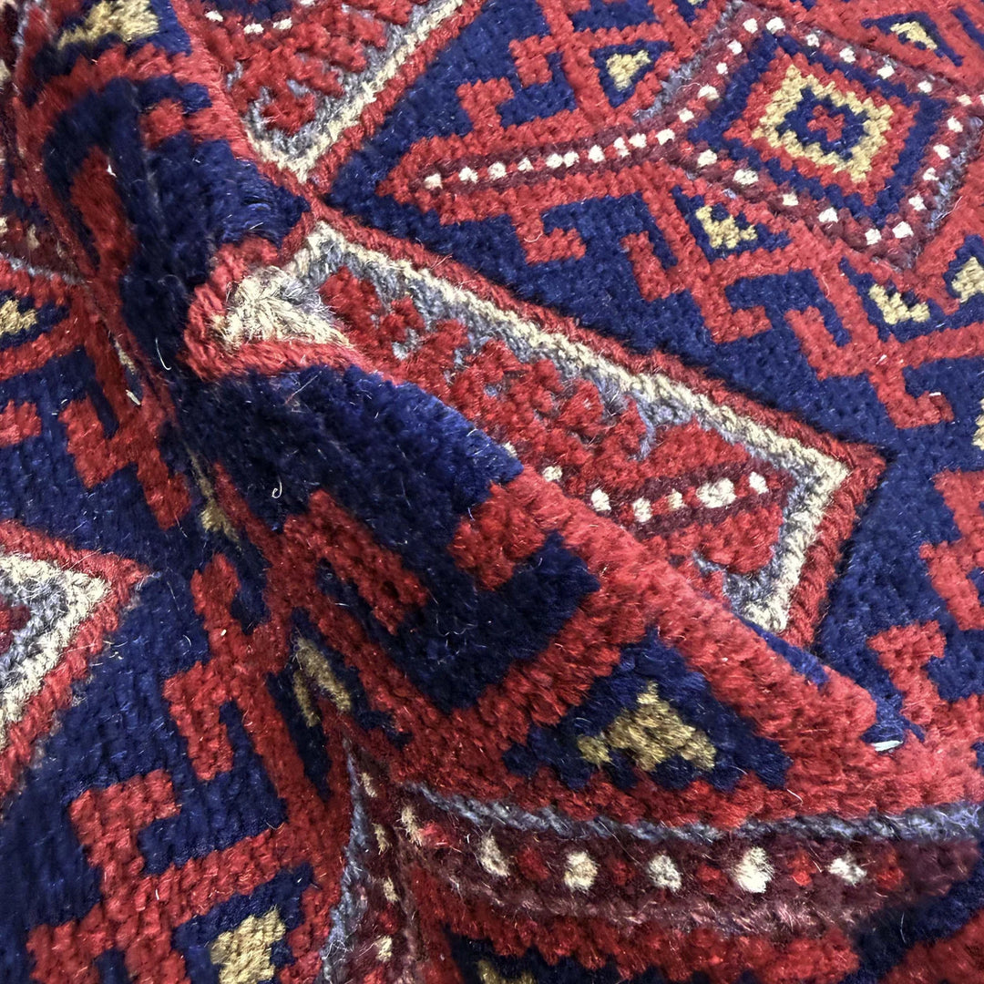 Red Afghan Mashwani Rug 2' 0" x 8' 8" Hand-Knotted | No. AL70692