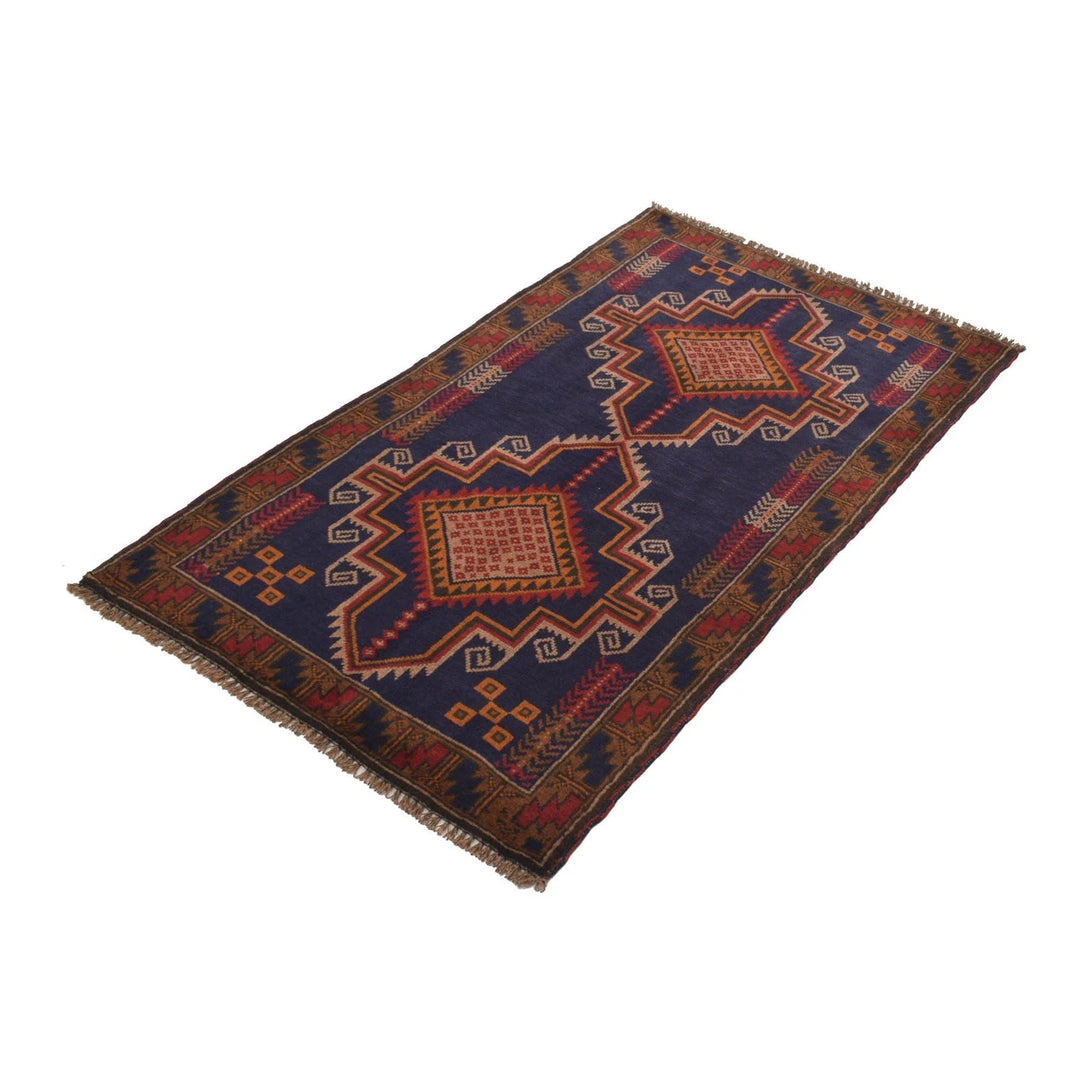 Afghan Baluchi Rug 2' 8" x 4' 7" Hand-Knotted | No. AL70753
