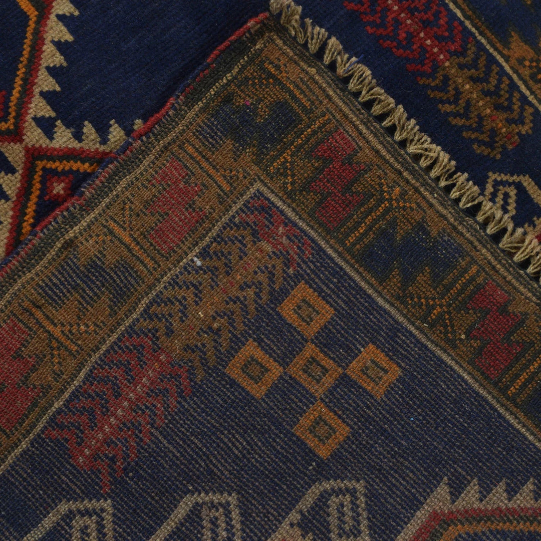 Afghan Baluchi Rug 2' 8" x 4' 7" Hand-Knotted | No. AL70753