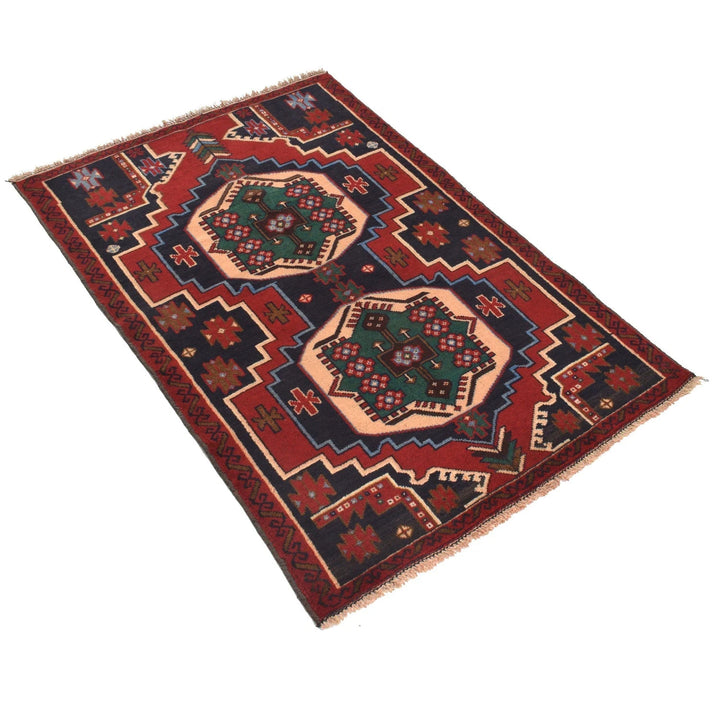 Afghan Baluchi Rug 2' 11" x 4' 6" Hand-Knotted | No. AL70845
