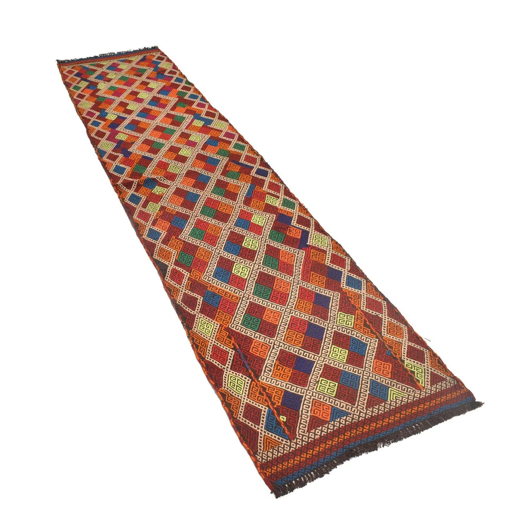 Afghan Suzani Kilim Rug 2'2" x 9'8" Flat-Weave | No. AL70903