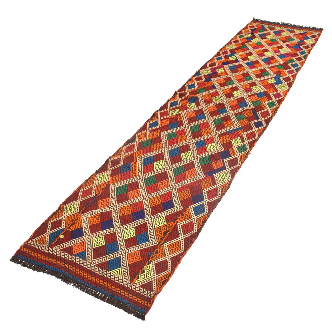Afghan Suzani Kilim Rug 2'2" x 9'8" Flat-Weave | No. AL70903