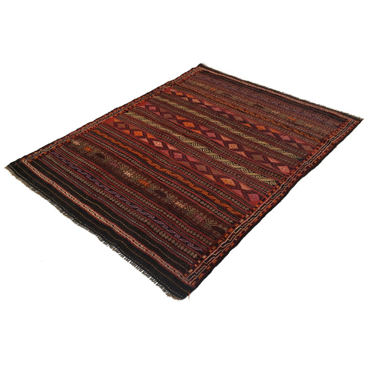 Afghan Kilim Rug 4' 8" x 6' 2" Flat-Weave | No. AL70913