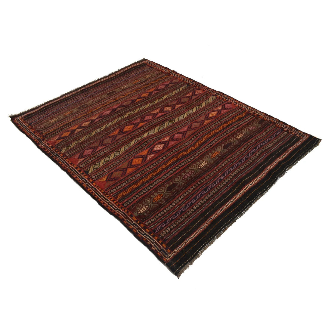 Afghan Kilim Rug 4' 8" x 6' 2" Flat-Weave | No. AL70913