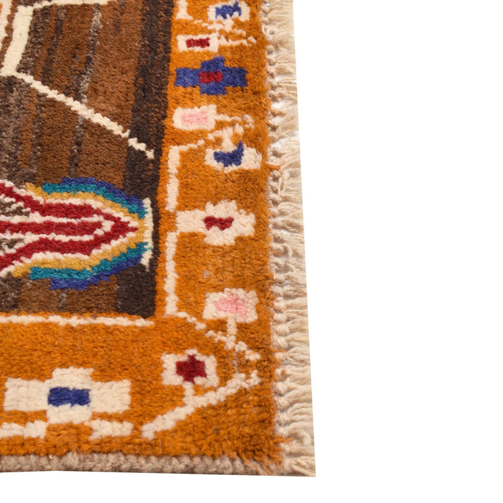Beige Afghan Oushak Rug 5'6" x 7'5" Hand-Knotted | No. AL70969