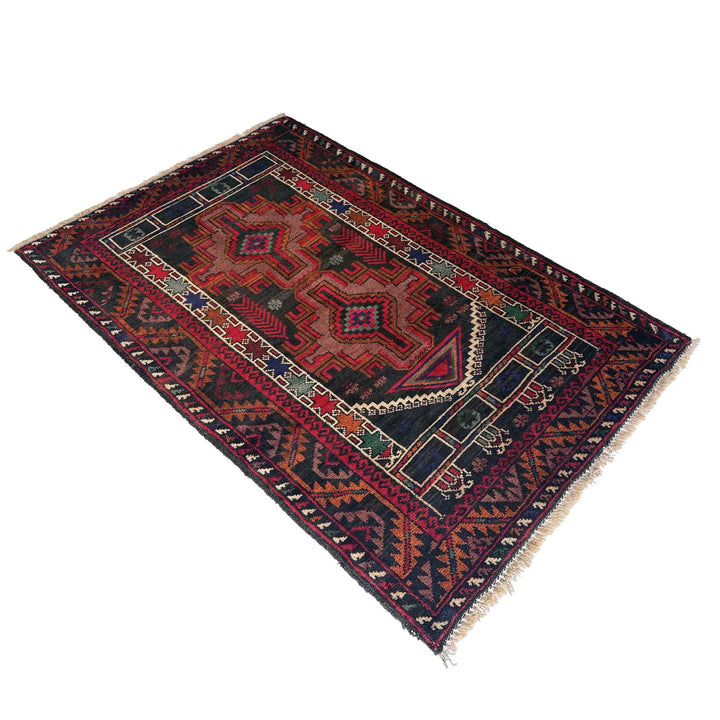 Afghan Tribal Prayer Rug 2' 9" x 4' 4" Hand-Knotted | No. AL70972