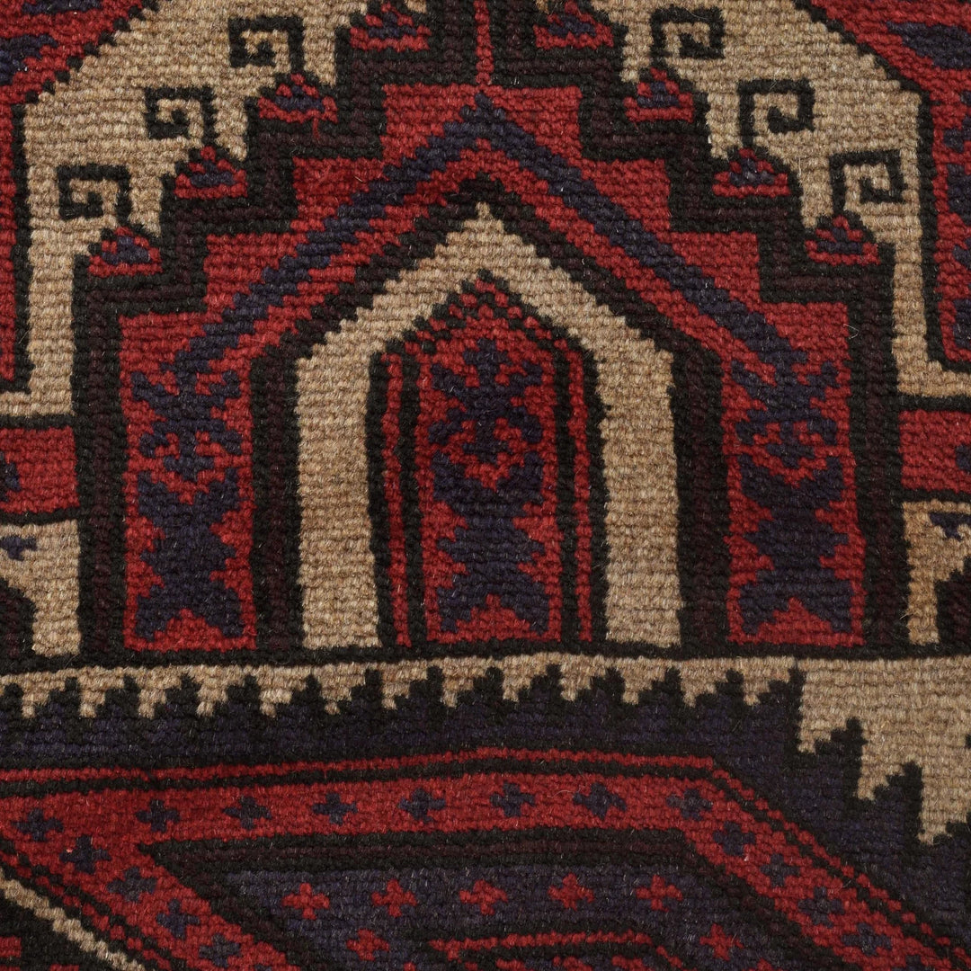 Afghan Prayer Rug 2' 7" x 4' 7" Hand-Knotted | No. AL71015