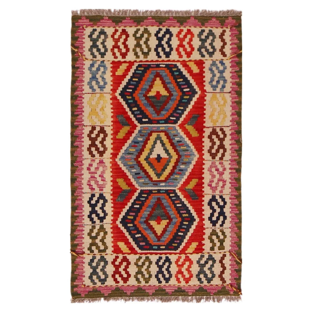 Afghan Kilim Rug 2' 0" x 3' 5" Flat-Weave | No. AL71029