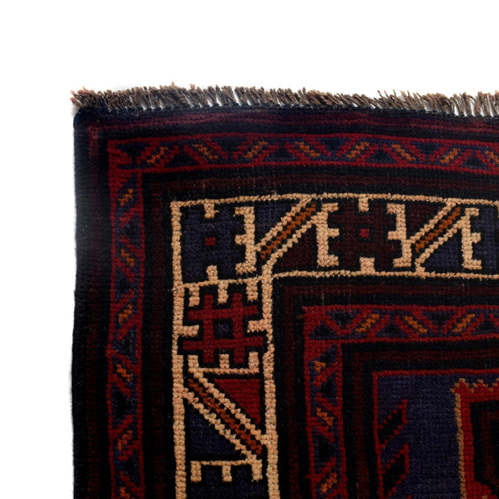 Navy Afghan Baluchi Rug 4' 9" x 7' 1" Hand-Knotted | No. AL71034