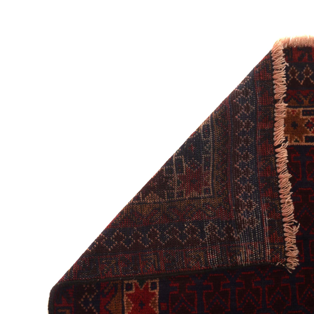 Red Afghan Prayer Rug 2' 11" x 4' 7" Hand-Knotted | No. AL71046
