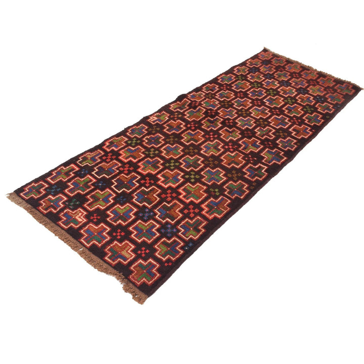Brown Afghan Baluchi Rug 2' 5" x 6' 4" Hand-Knotted | No. AL71141