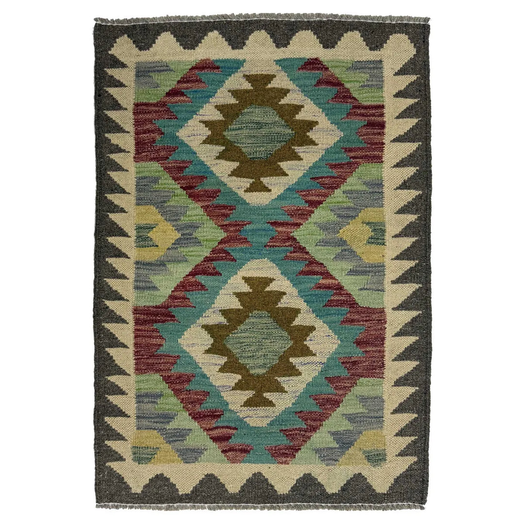 Afghan Kilim Rug 2' 0" x 2' 10" Flat-Weave | No. AL71175