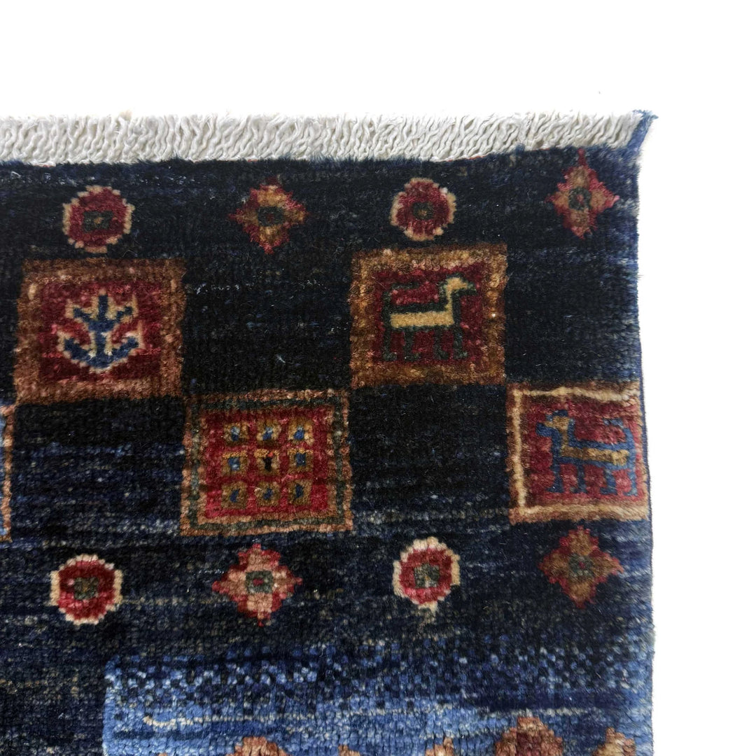 Multicolor Afghan Shikargah Rug 5' 1" x 6' 4" Hand-Knotted | No. AL71215