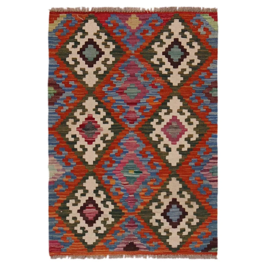 Afghan Kilim Rug 2' 0" x 3' 0" Flat-Weave | No. AL71234