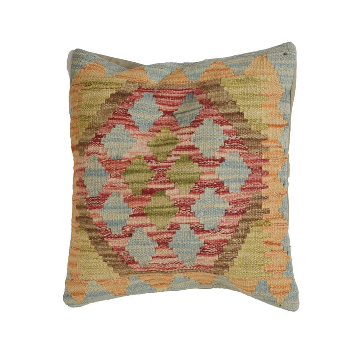 Afghan Kilim Cushion 1' 5" x 1' 4" Flat-Weave | No. AL71239
