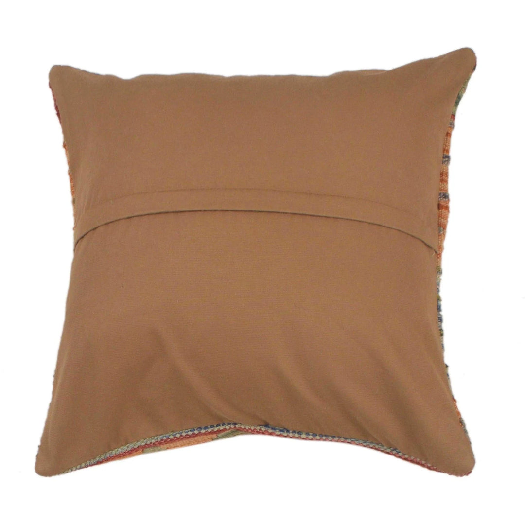 Afghan Geometric Cushion 1' 5" x 1' 5" Flat-Weave | No. AL71249