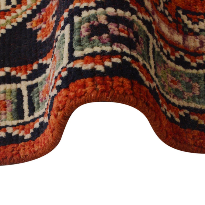 Red Afghan Oriental Rug 3' 11" x 5' 10" Hand-Knotted | No. AL71311