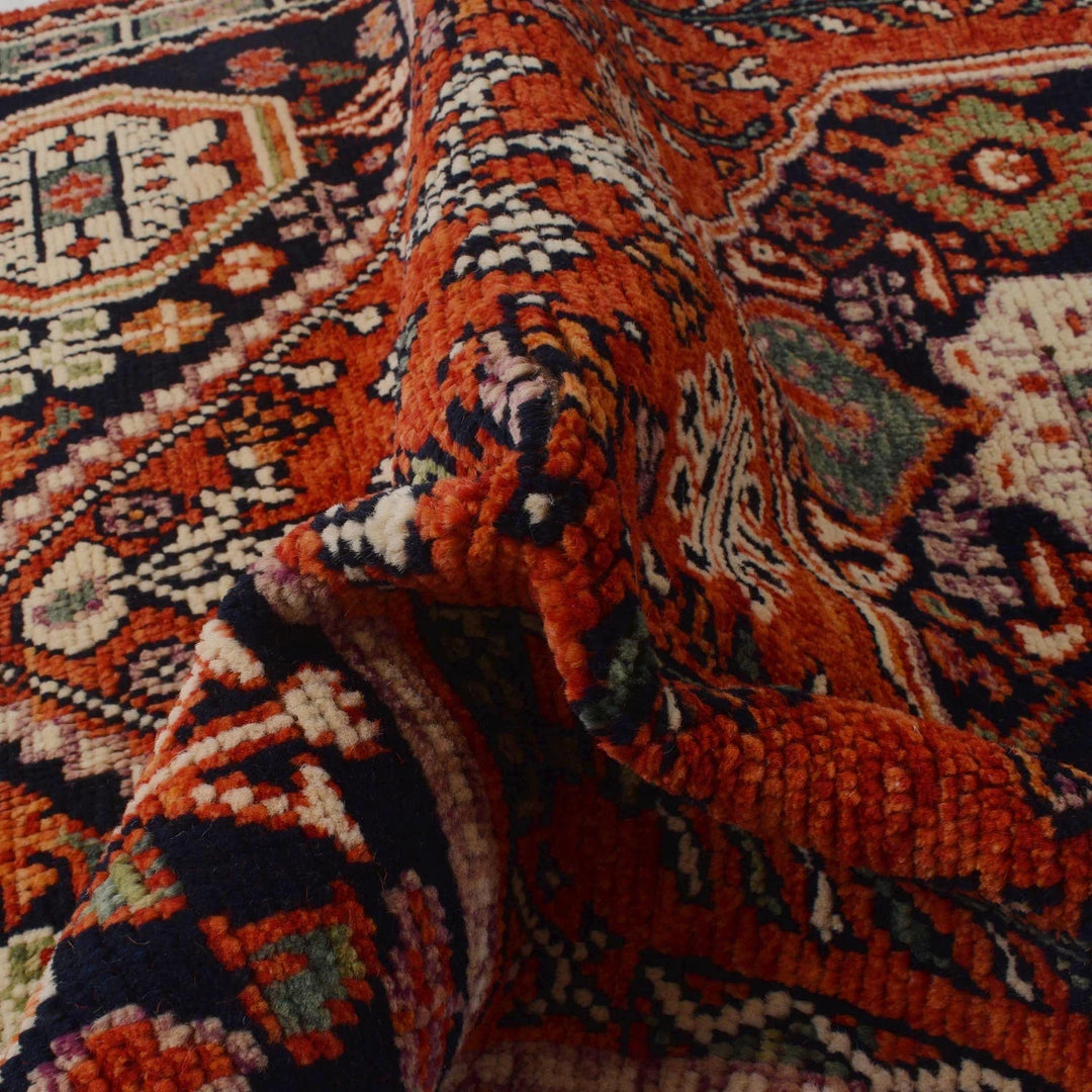 Red Afghan Oriental Rug 3' 11" x 5' 10" Hand-Knotted | No. AL71311
