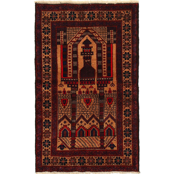 Afghan Prayer Rug 2' 6" x 4' 2" Hand-Knotted | No. AL71321