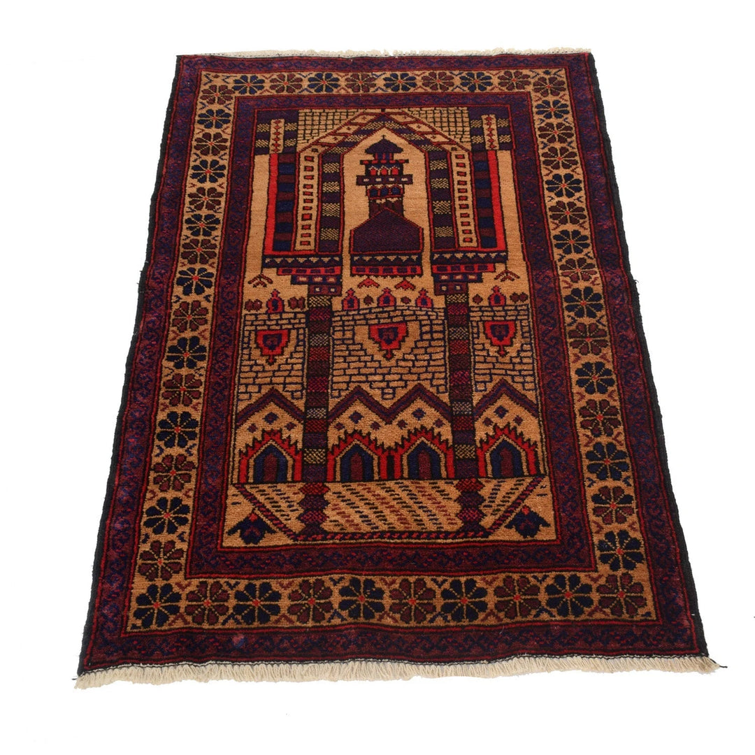 Afghan Prayer Rug 2' 6" x 4' 2" Hand-Knotted | No. AL71321