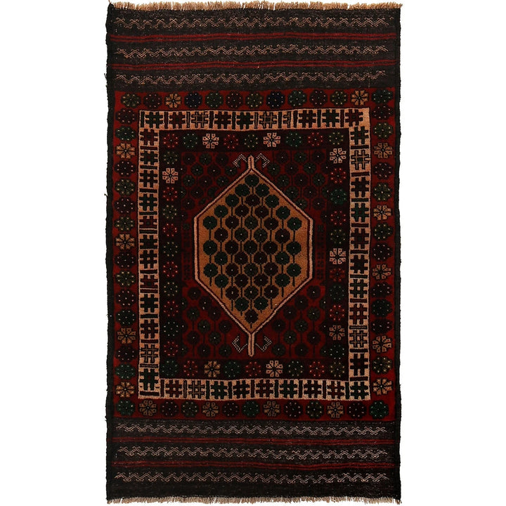 Afghan Baluchi Rug 2' 10" x 4' 9" Hand-Knotted | No. AL71360