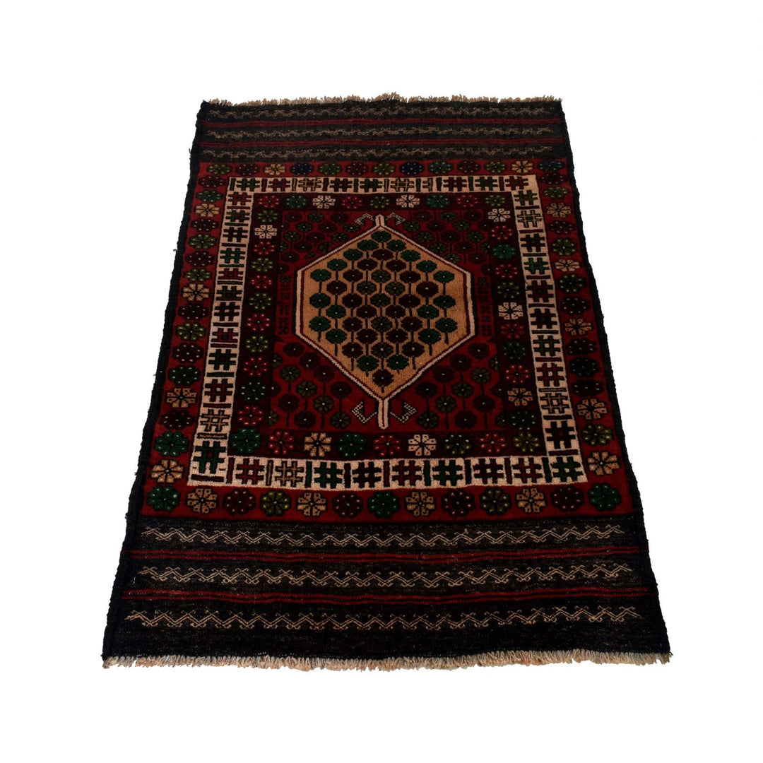 Afghan Baluchi Rug 2' 10" x 4' 9" Hand-Knotted | No. AL71360