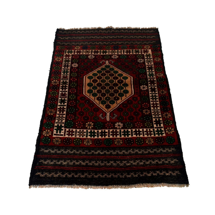 Afghan Baluchi Rug 2' 10" x 4' 9" Hand-Knotted | No. AL71360