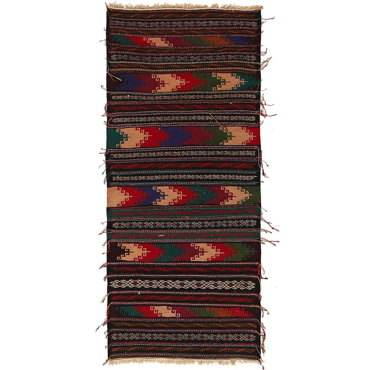 Afghan Table Sheet Runner Rug 2' 1" x 5' 10" Flat-Weave | No. AL71405