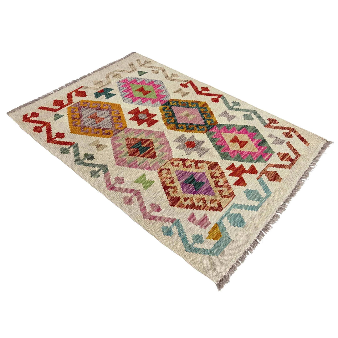 Afghan Kilim Rug 2' 7" x 3' 11" Flat-Weave | No. AL71510