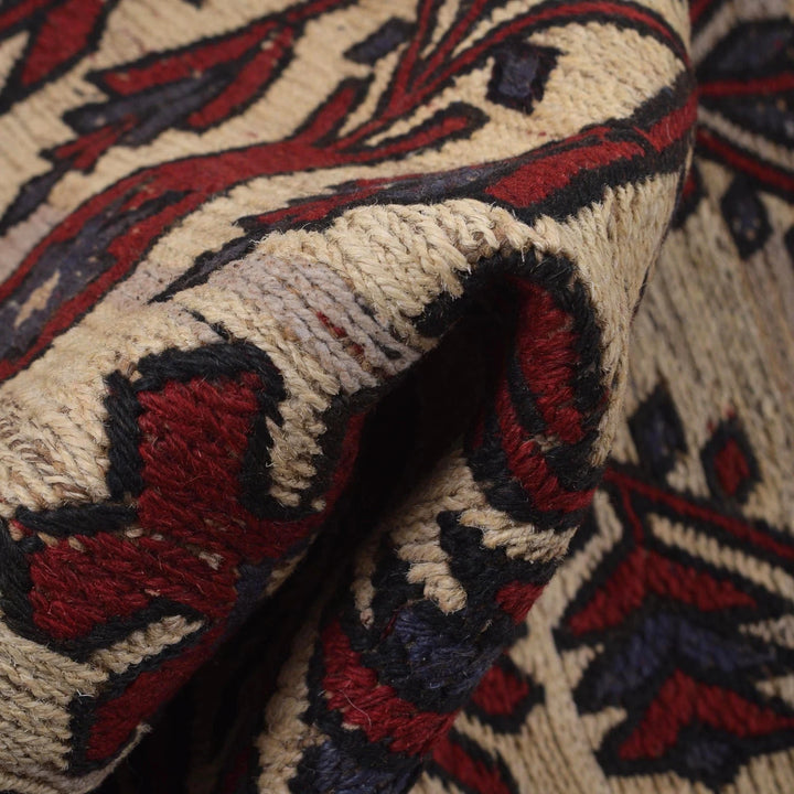 Beige Afghan Kilim Rug 2' 9" x 4' 4" Flat-Weave | No. AL71539