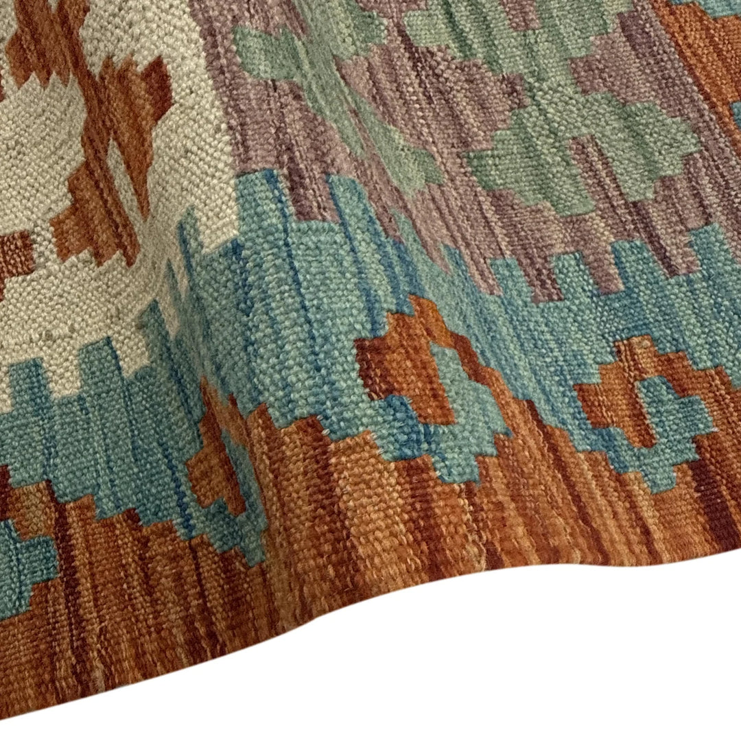 Afghan Vegetable Kilim Rug 5' 6" x 7' 10" Flat-Weave | No. AL715509