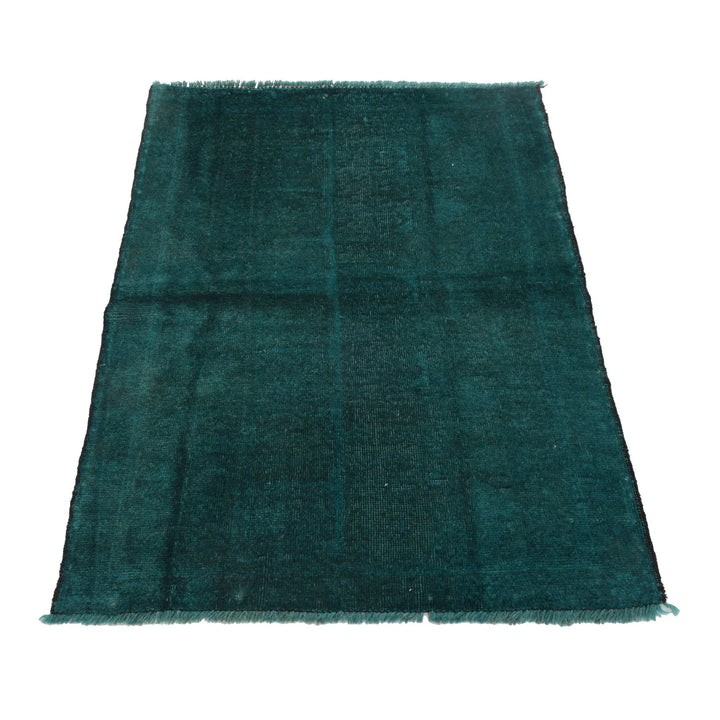 Green Pakistani Overdye Rug 2' 10" x 4' 2" Hand-Knotted | No. AL71592