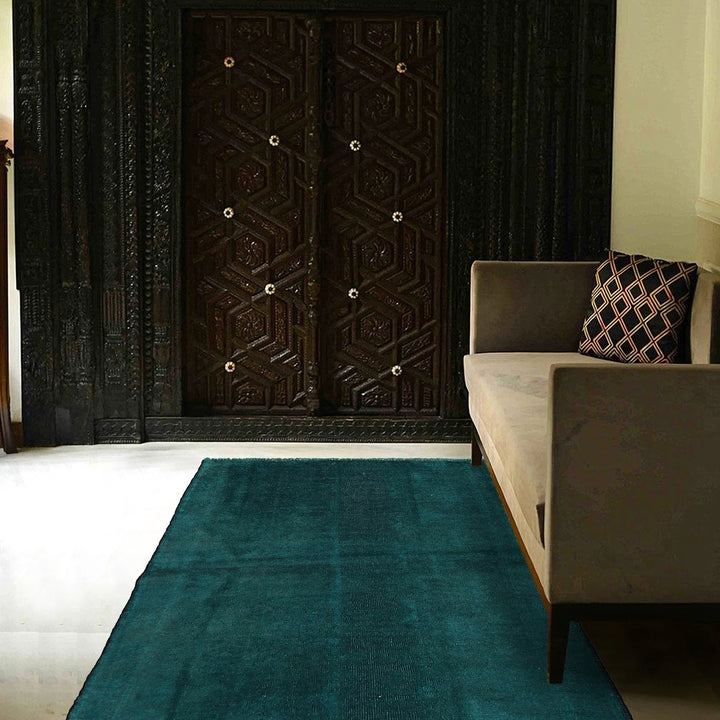 Green Pakistani Overdye Rug 2' 10" x 4' 2" Hand-Knotted | No. AL71592