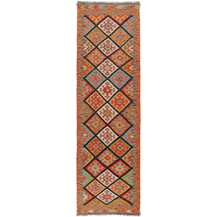 Afghan Kilim Rug 2' 10" x 9' 11" Flat-Weave | No. AL71612