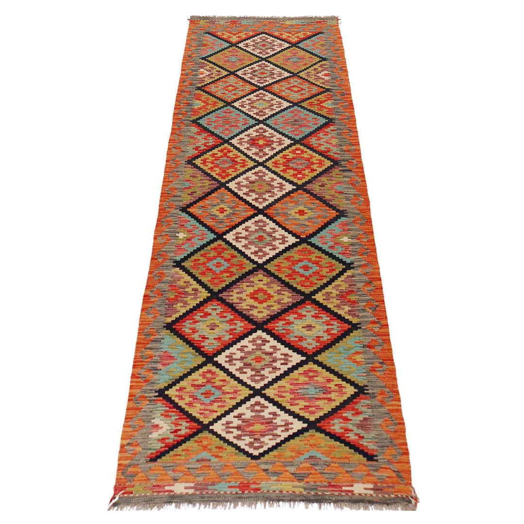 Afghan Kilim Rug 2' 10" x 9' 11" Flat-Weave | No. AL71612