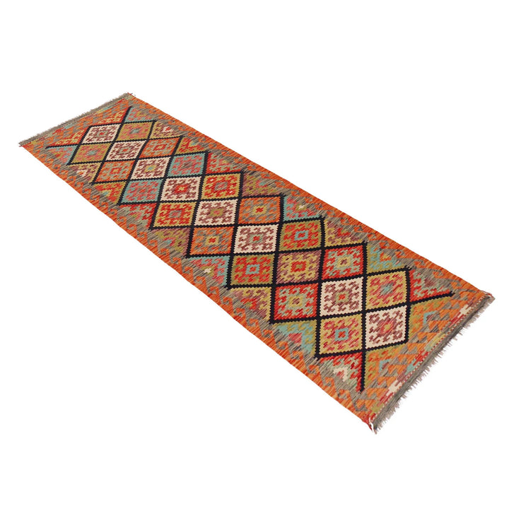 Afghan Kilim Rug 2' 10" x 9' 11" Flat-Weave | No. AL71612